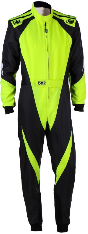 OMP KS-3X KARTING SUIT - FIA 8877-2022 - Black / Fluo Yellow KIDS